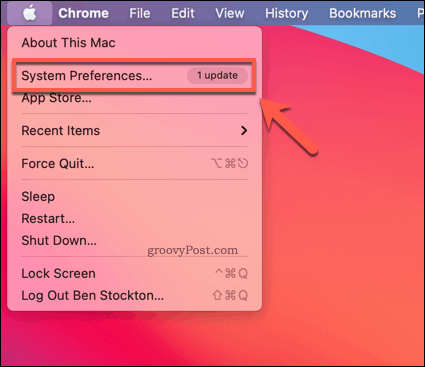 Öffnen der Systemeinstellungen auf dem Mac