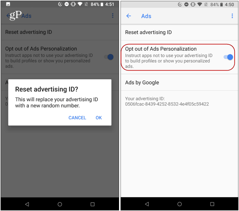 Werbe-ID Android zurücksetzen