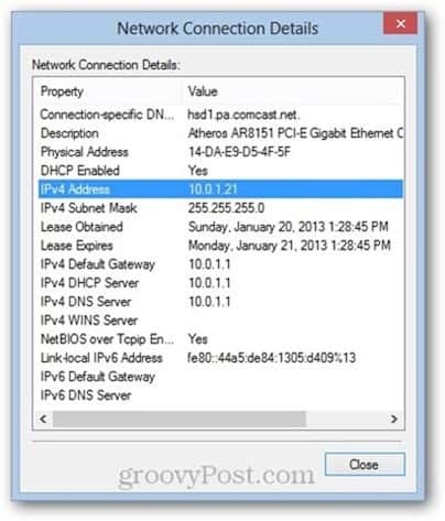 MAC-Adresse (Windows 8 Media Access Control)