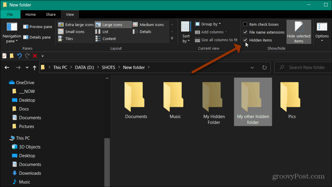 Ausblenden von Dateien und Ordnern unter Windows 10