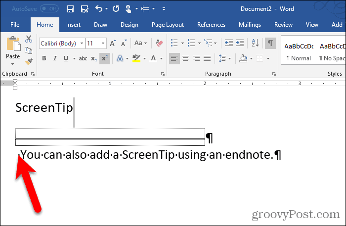 Ziffer auf Endnote in Word versteckt