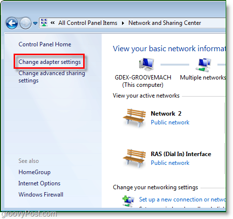 Ändern Sie die Netzwerkadaptereinstellungen in Windows 7
