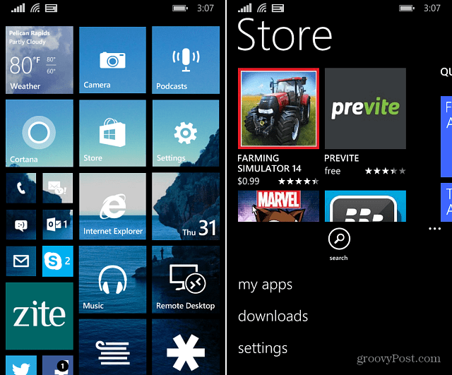 Windows Phone 8.1 Store-Einstellungen