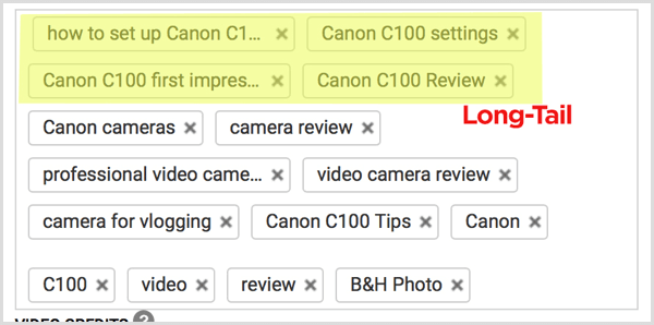 YouTube-Video-Tags mit Long-Tail-Keywords
