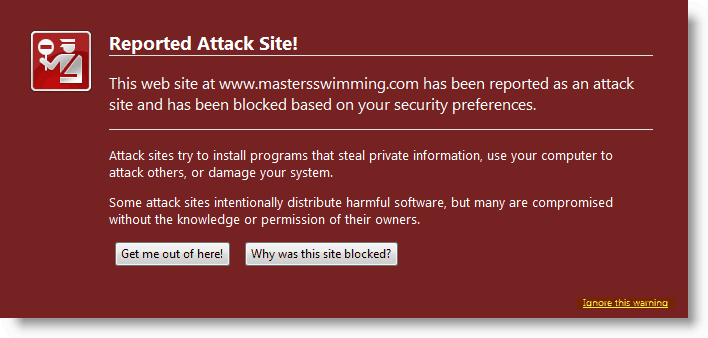 Firefox-Warnung - Gemeldete Angriffsseite erkannt