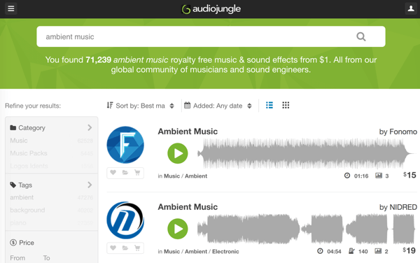 Durchsuchen Sie die robuste AudioJungle-Bibliothek mit lizenzfreier Musik und Audiospuren ab 1 US-Dollar.