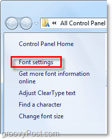 Passen Sie die Schriftarteinstellungen in Windows 7 an 