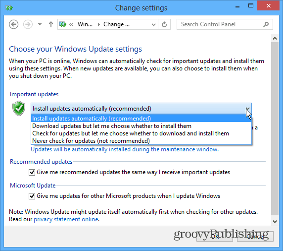 Update-Desktop ändern