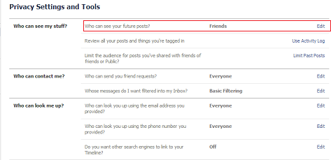 Facebook-Datenschutz-Einstellung
