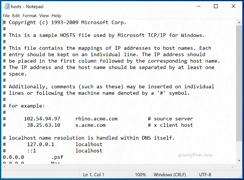 Die Windows 10 HOSTS-Datei