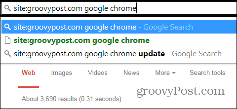 Chrome-Suche nur eine Website