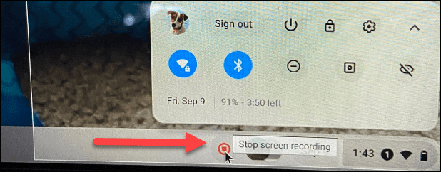 Chromebook-Aufzeichnung beenden