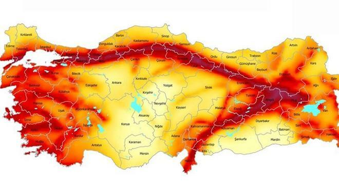 Erdbebenrisikokarte Türkiye