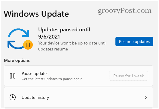 Windows 11-Updates angehalten