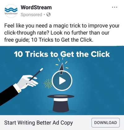 Facebook-Anzeigentechniken, die Ergebnisse liefern, beispielsweise von WordStream, das einen kostenlosen Leitfaden bietet