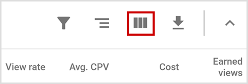 Schaltfläche "Spalten ändern" in Google AdWords