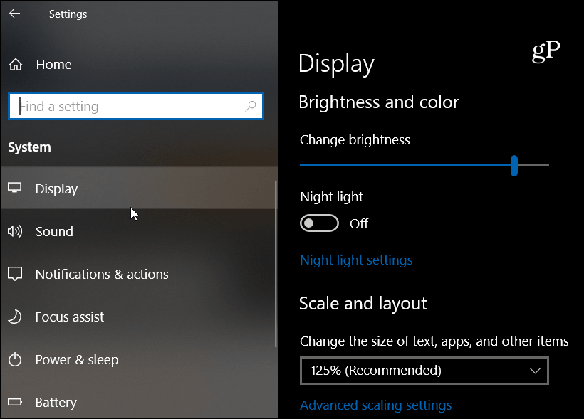 Windows 10 Fluent Design-Anzeige