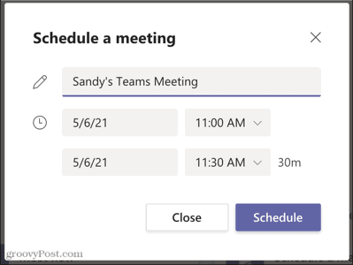 Richten Sie ein Meeting in Microsoft Teams für später ein