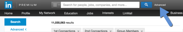Linkedin erweiterte Suche