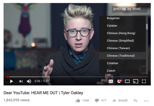 Die Community von Tyler Oakley übersetzte eines seiner YouTube-Videos in 68 verschiedene Sprachen.