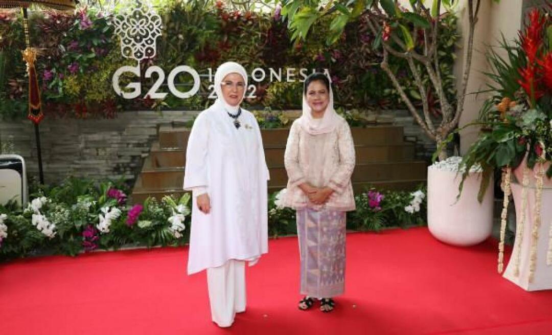Emine Erdoğan hat sich auf dem G20-Gipfel mit den Ehepartnern der Staats- und Regierungschefs getroffen
