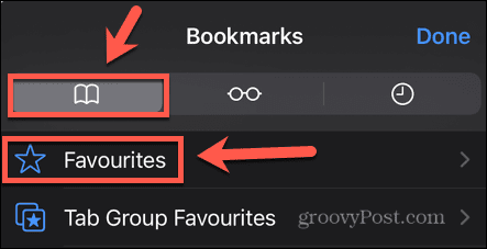 Safari iphone Favoriten
