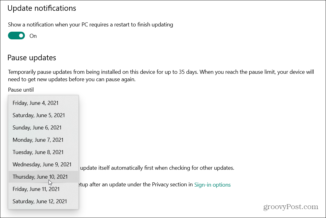 So verzögern Sie das Windows 10 Mai 2021 Update (Version 21H1)