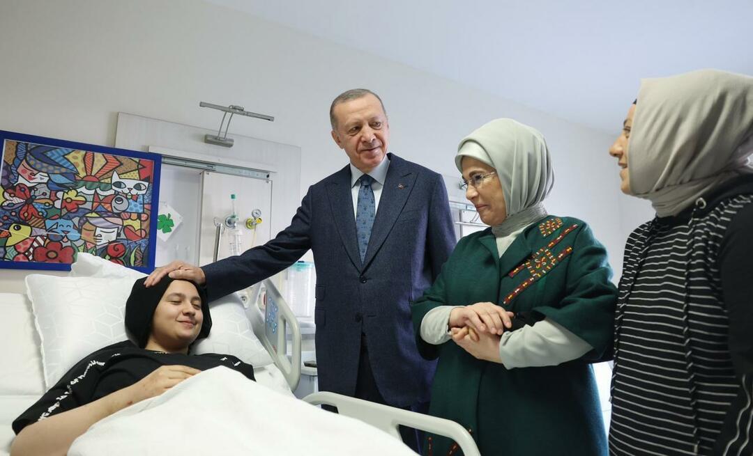 Präsident Erdoğan und seine Frau Emine Erdoğan trafen sich mit den Kindern der Katastrophe