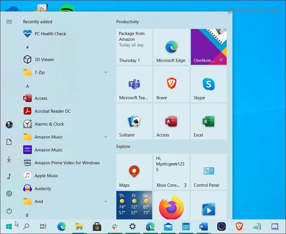 Das Startmenü von Windows 10 ist ähnlich, aber unübersichtlicher und verfügt über Live-Kacheln. Und mit einem Registry-Tweak können Sie es unter Windows 11 bekommen.