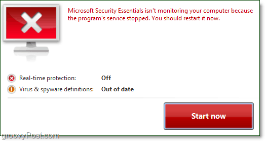 Microsoft Security Essentials muss neu gestartet werden