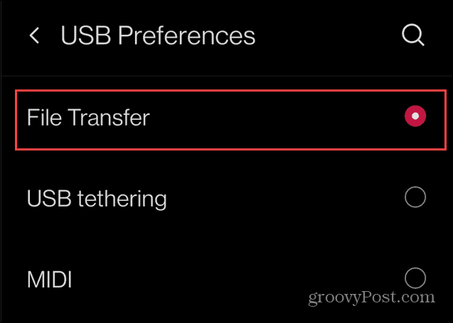 Übertragen Sie Fotos von Android auf ein USB-Laufwerk