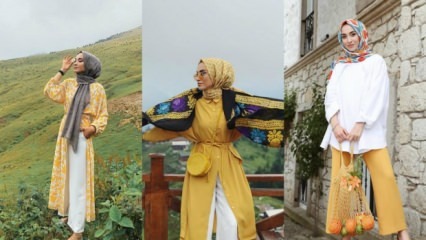 Gelbe Kleidung in Hijab-Kleidung