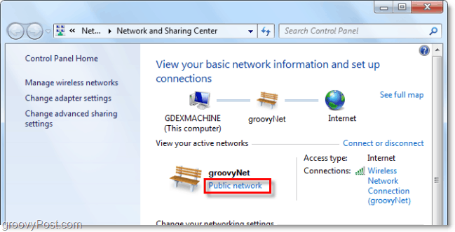 Ändern Sie, zu welcher Art von Netzwerk Windows 7 eine Verbindung herstellt