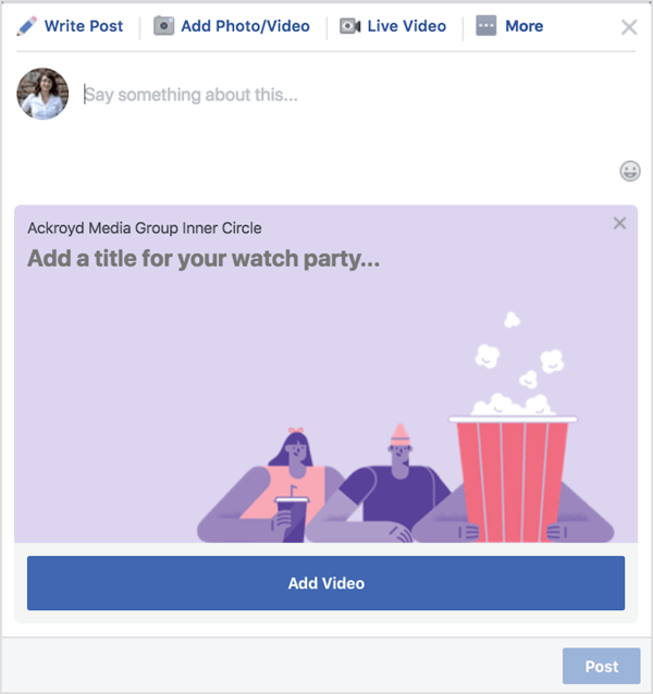 Geben Sie Ihrer Facebook-Party einen Titel und eine Beschreibung.