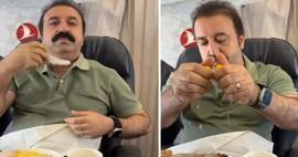 Reaktion von Şırdancı Mehmet im Flugzeug! Er nahm im Flugzeug den Sirup aus seiner Brust...