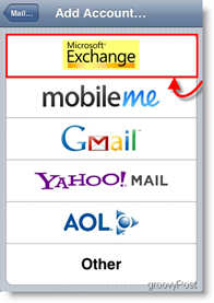 Apple iPhone und iPod Touch Mail Exchange Server hinzufügen ActiveSync