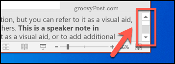 Bildlaufleiste für PowerPoints-Lautsprechernotizen