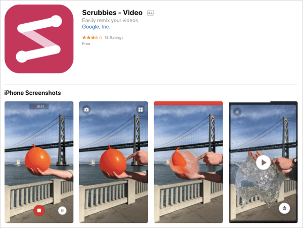 Erstellen Sie Loop-Videos mit der Scrubbies-App.