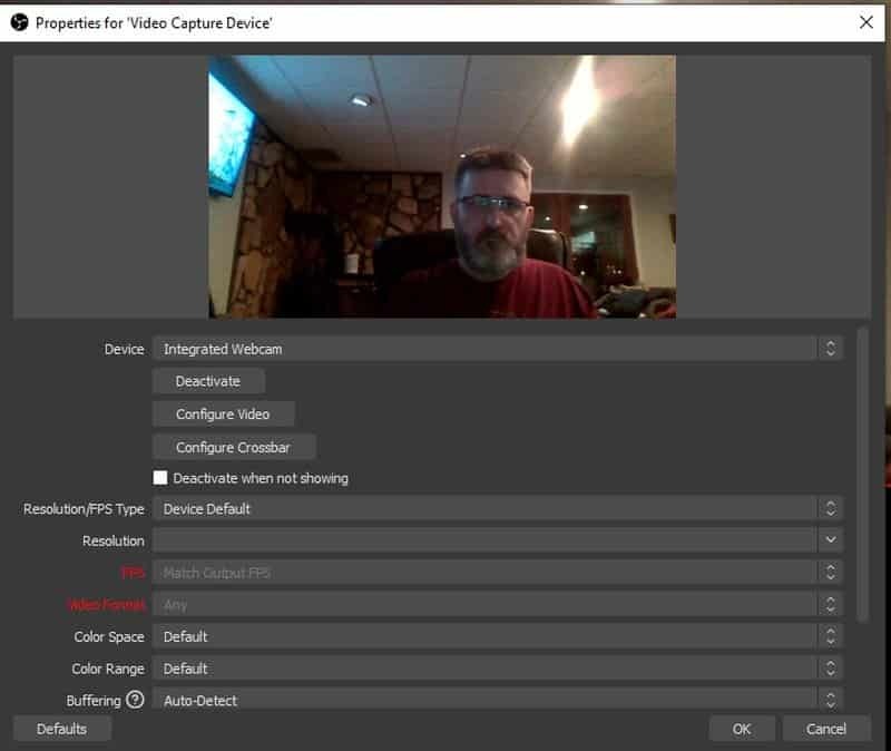Webcam-Einstellungen