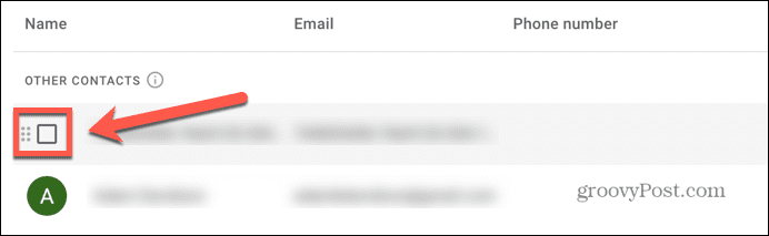 Google Mail-Kontrollkästchen