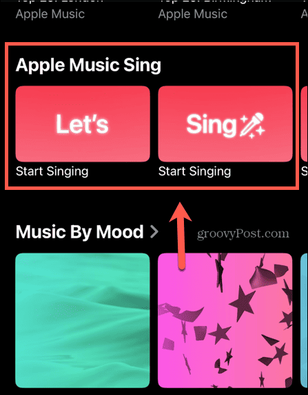 Apple-Musik-Singbereich