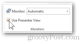 Verwenden Sie die Presenter View Powerpoit 2013 2010-Funktion. Erweitern Sie den Display-Projektor-Monitor erweitert