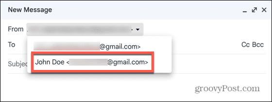 Gmail-Alias ​​auswählen