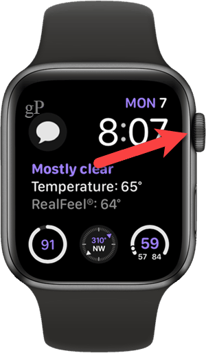 Drücken Sie auf die digitale Krone Ihrer Apple Watch