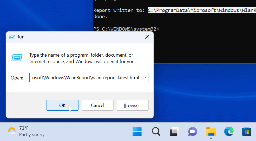 Generieren Sie einen Wi-Fi-Bericht unter Windows 11