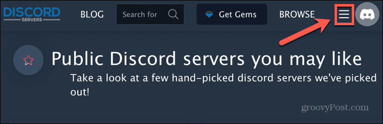 Discord-Server-Menü