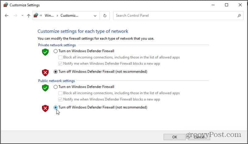 Windows Defender deaktivieren