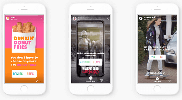 Instagram hat die Option hinzugefügt, interaktive Elemente in gesponserte Geschichten aufzunehmen, beginnend mit dem Abstimmungsaufkleber.
