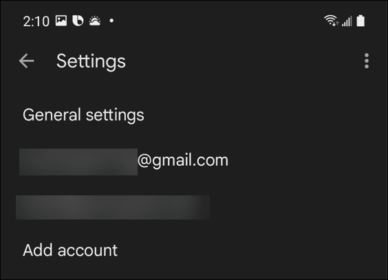 Gmail-Konto auswählen