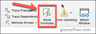 Formeln in Excel anzeigen